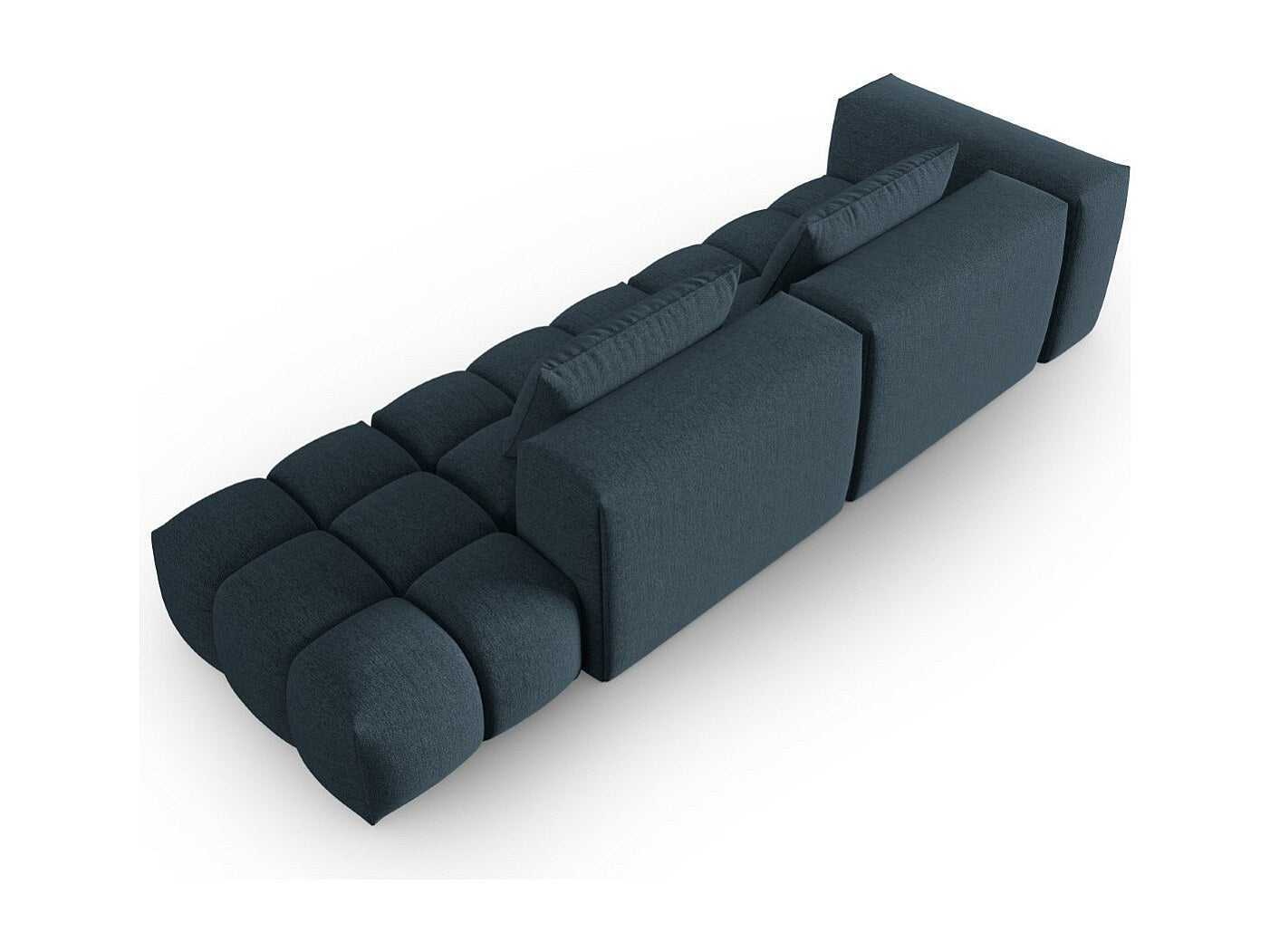 Canapé modulable 3 places bleu tissu