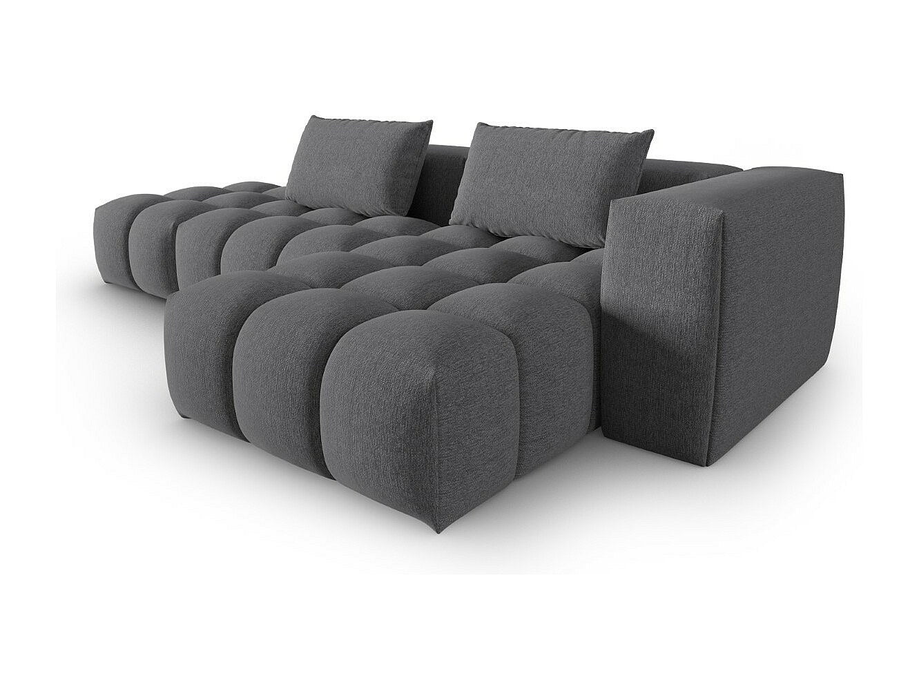 Canapé modulable 4 places gris tissu