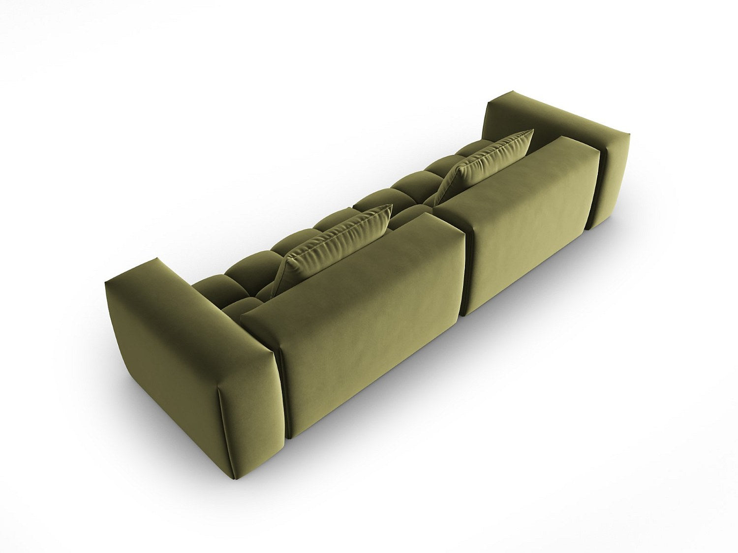 Canapé modulable 5 places vert velours