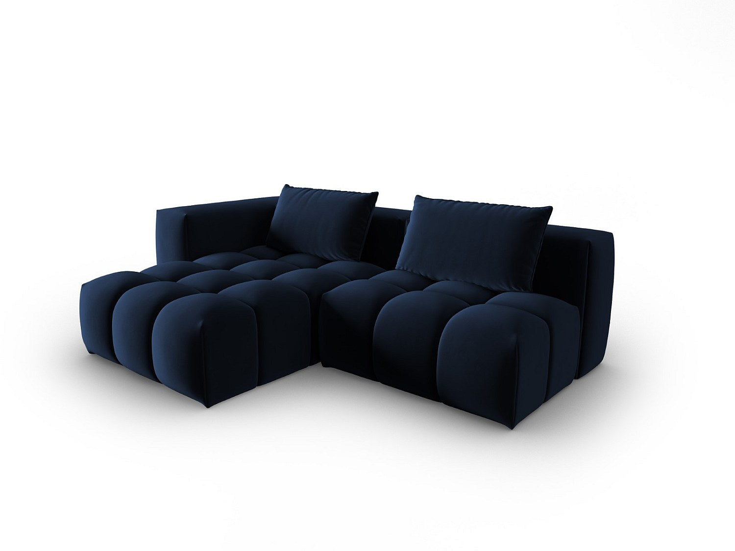 Canapé modulable 3 places bleu velours
