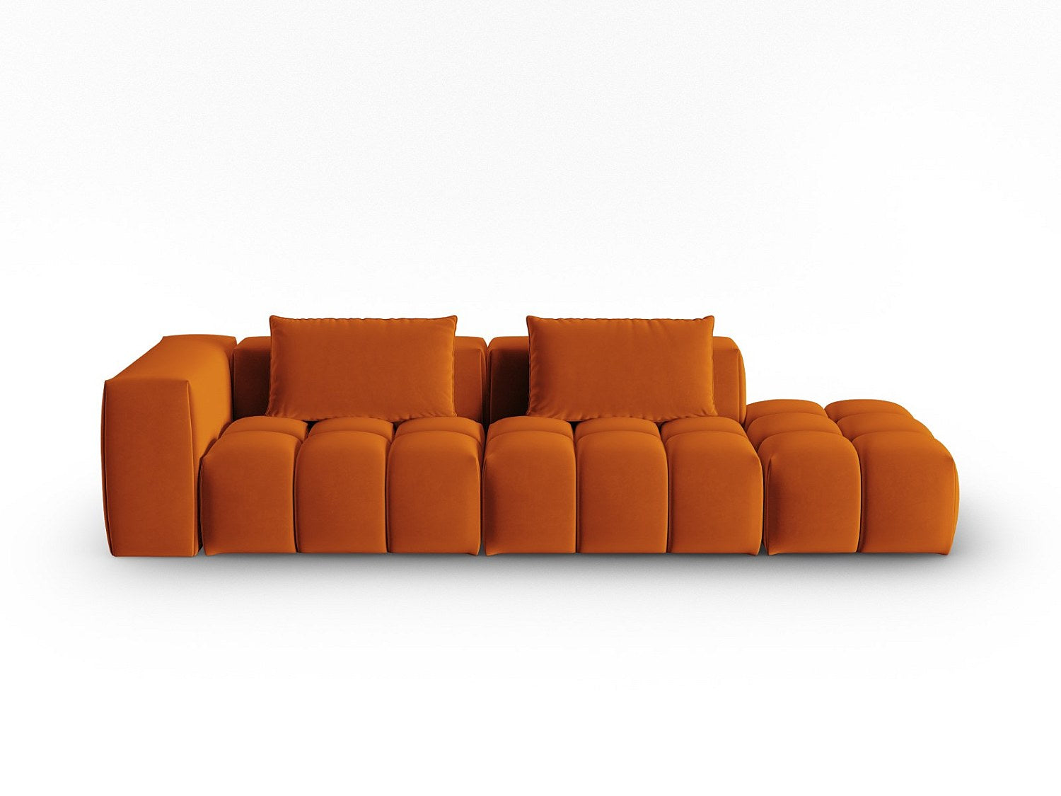 Canapé modulable 3 places orange velours