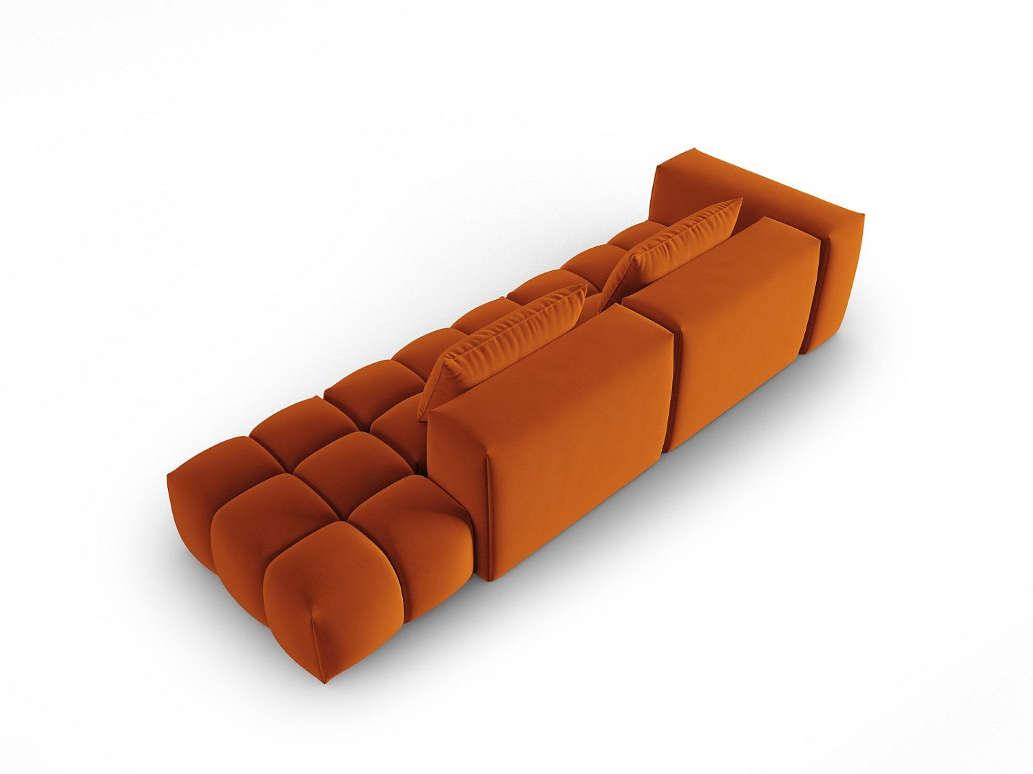 Canapé modulable 3 places orange velours