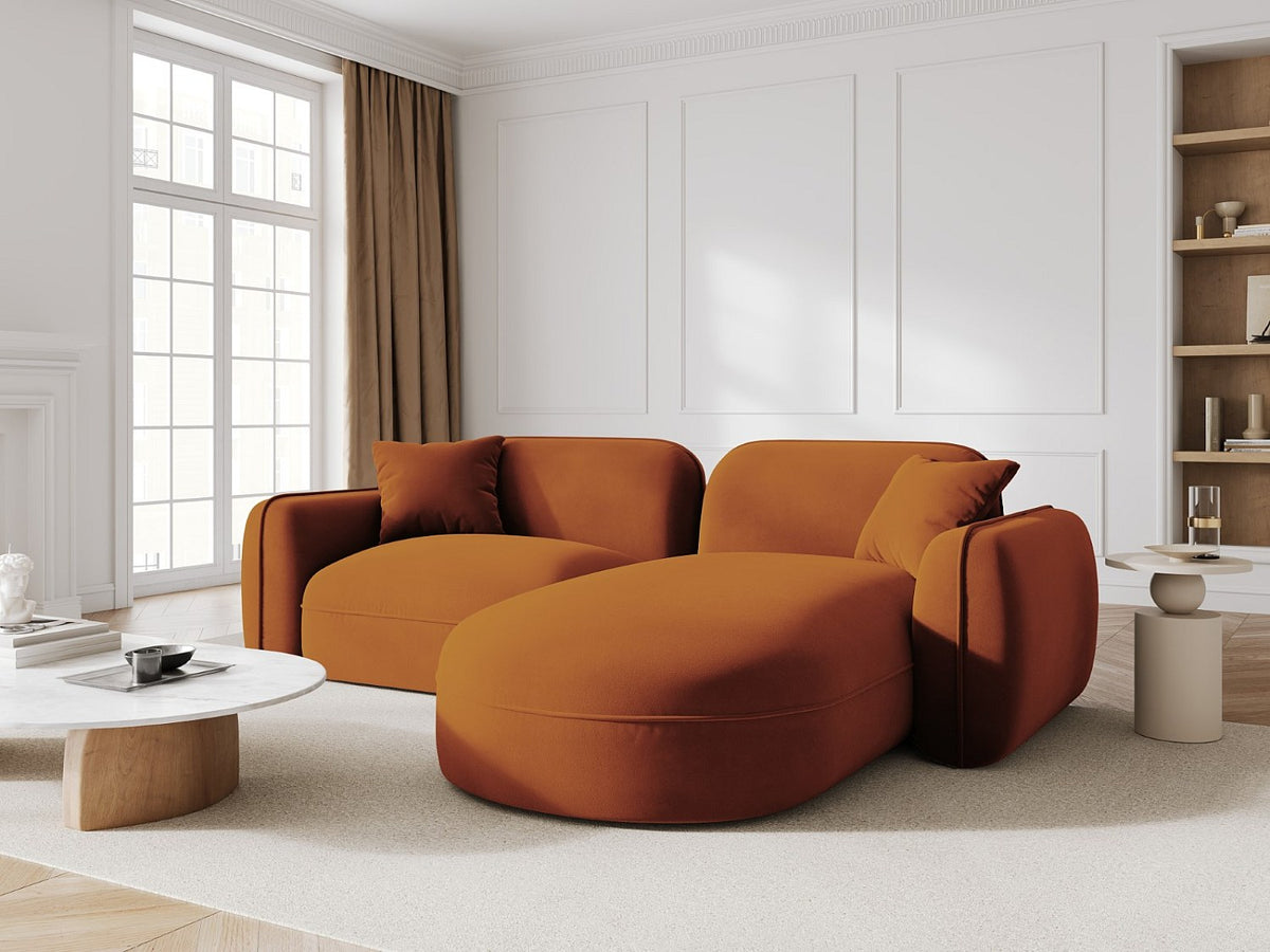 Canapé modulable 3 places orange velours