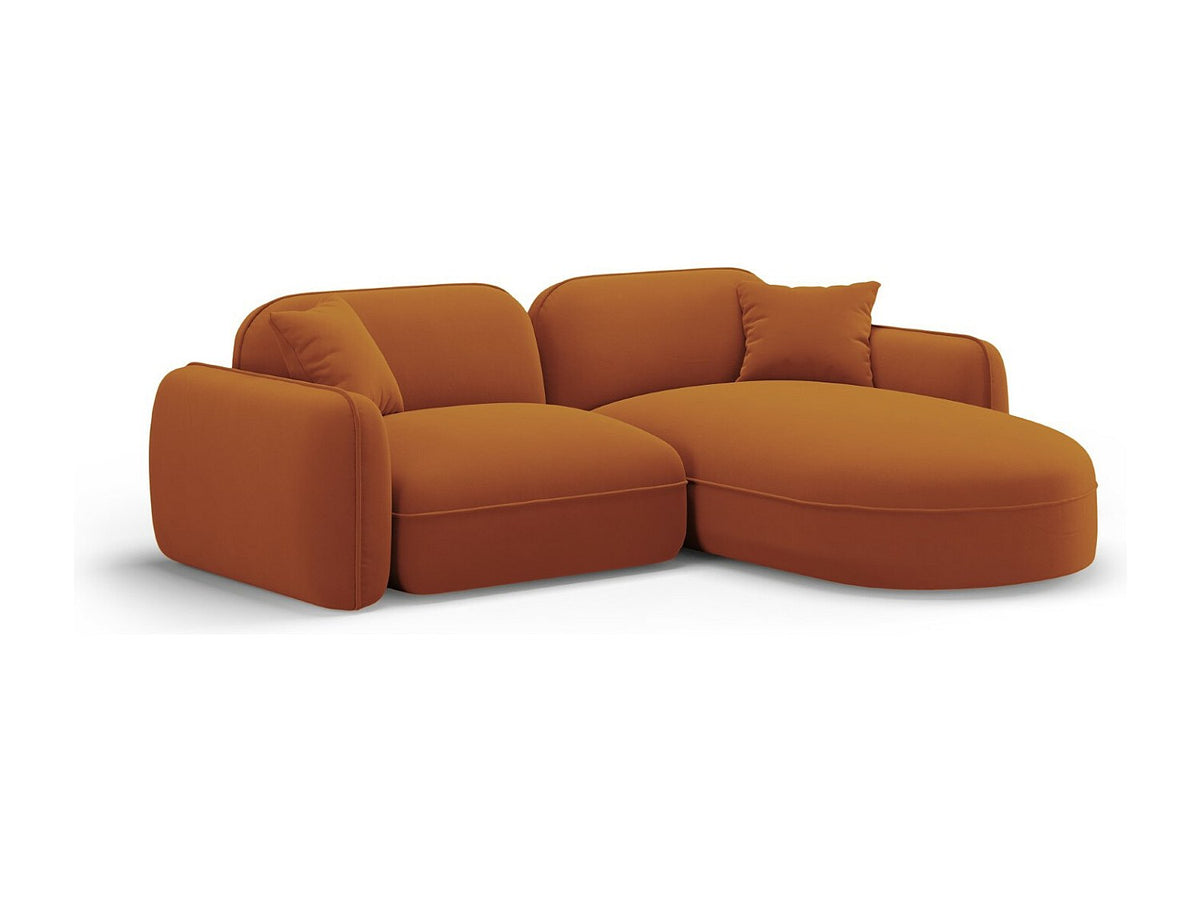 Canapé modulable 3 places orange velours