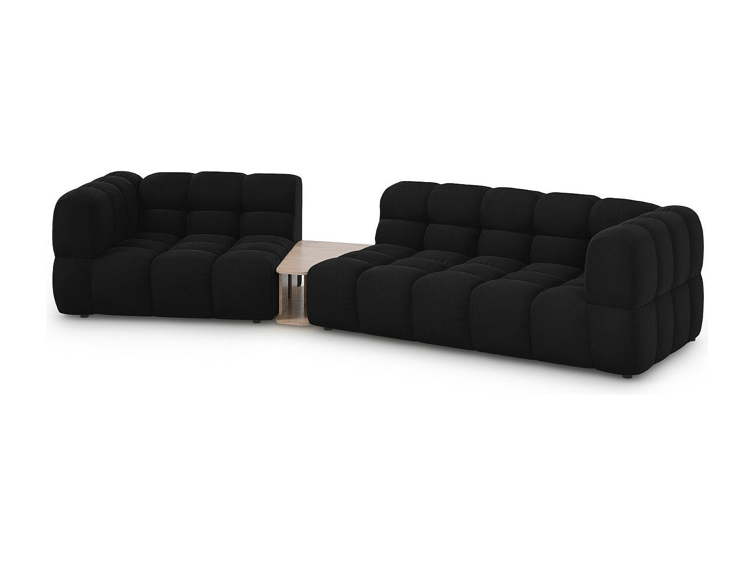 Canapé modulable 3 places noir velours