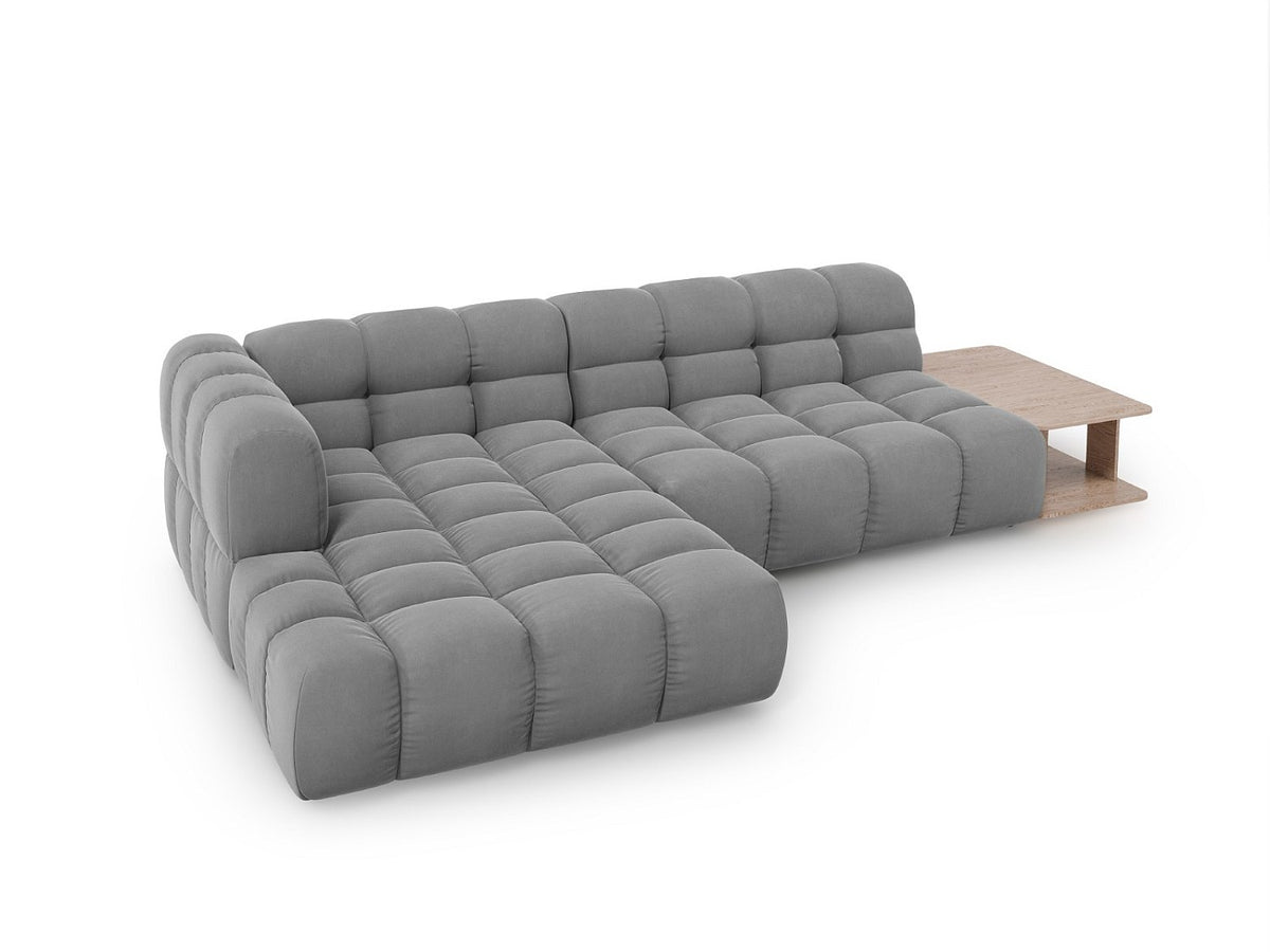 Canapé modulable 4 places gris velours