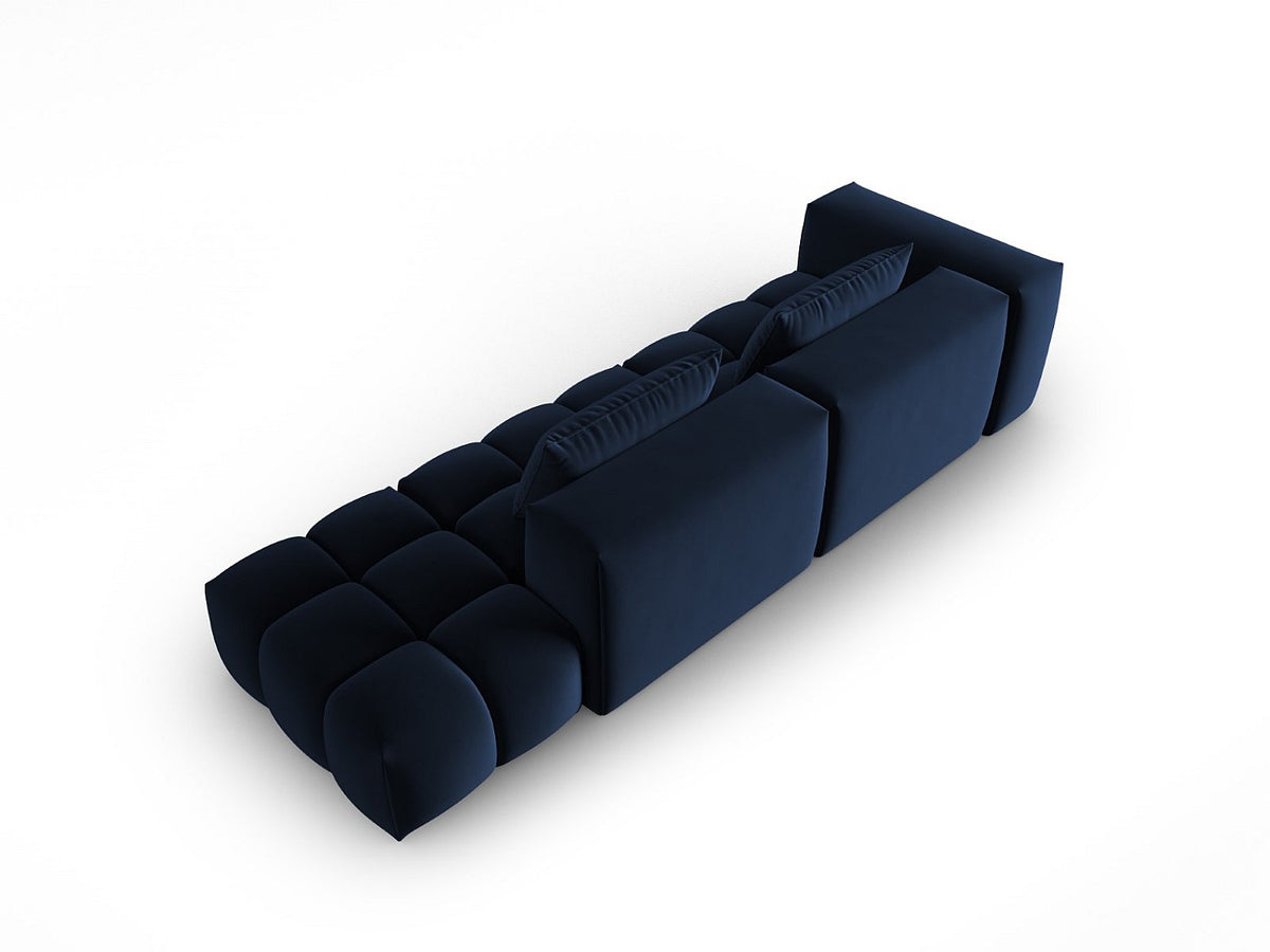 Canapé modulable 3 places bleu velours