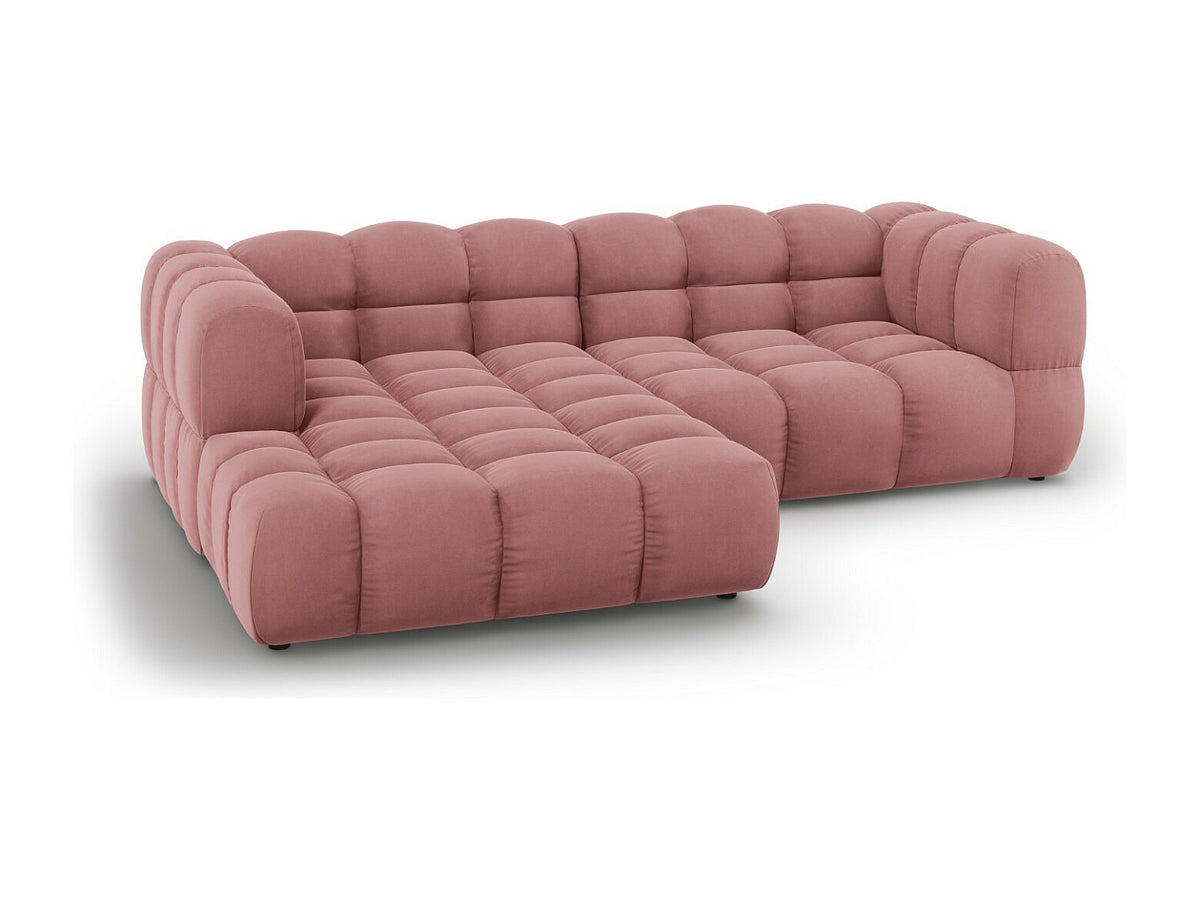 Canapé modulable 3 places rose velours