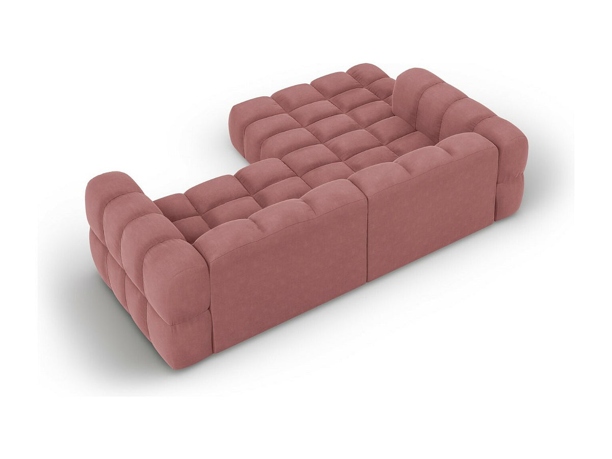 Canapé modulable 3 places rose velours