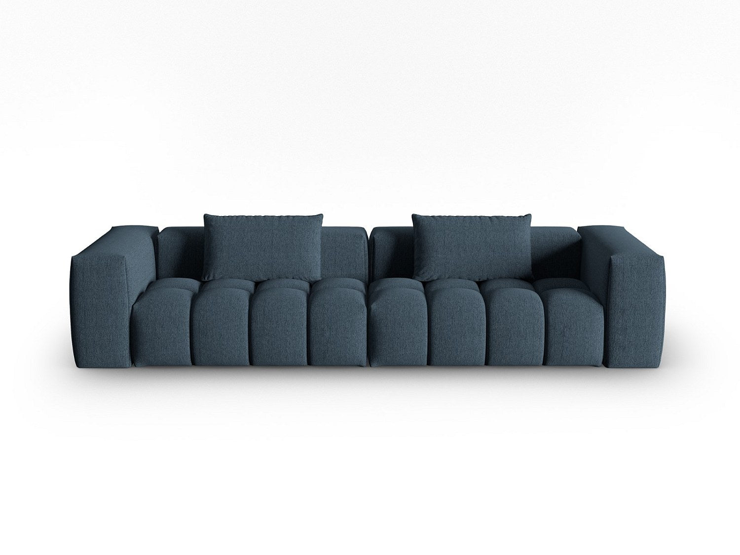 Canapé modulable 5 places bleu tissu