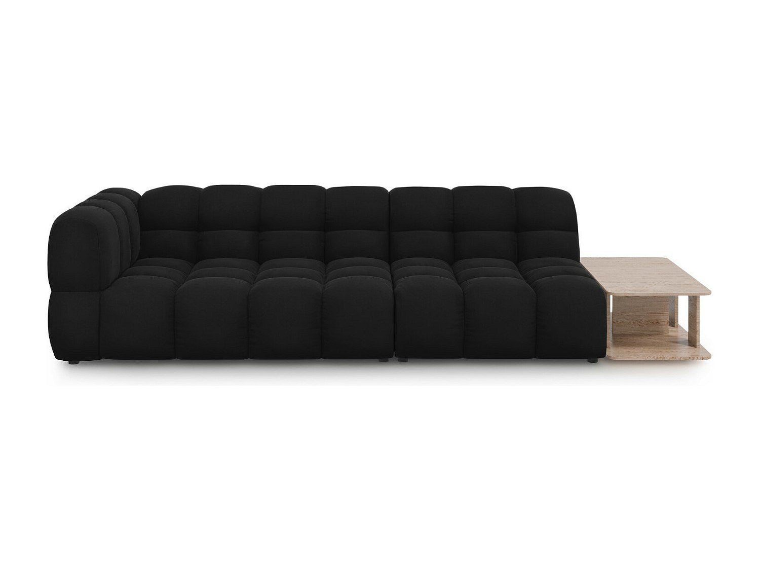 Canapé modulable 4 places noir velours