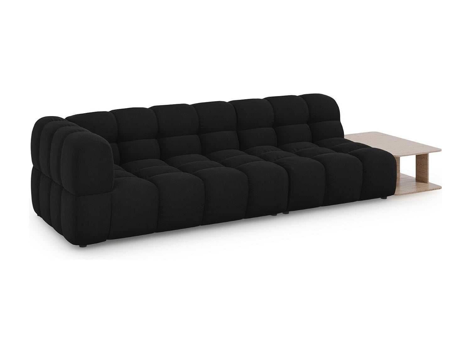 Canapé modulable 4 places noir velours
