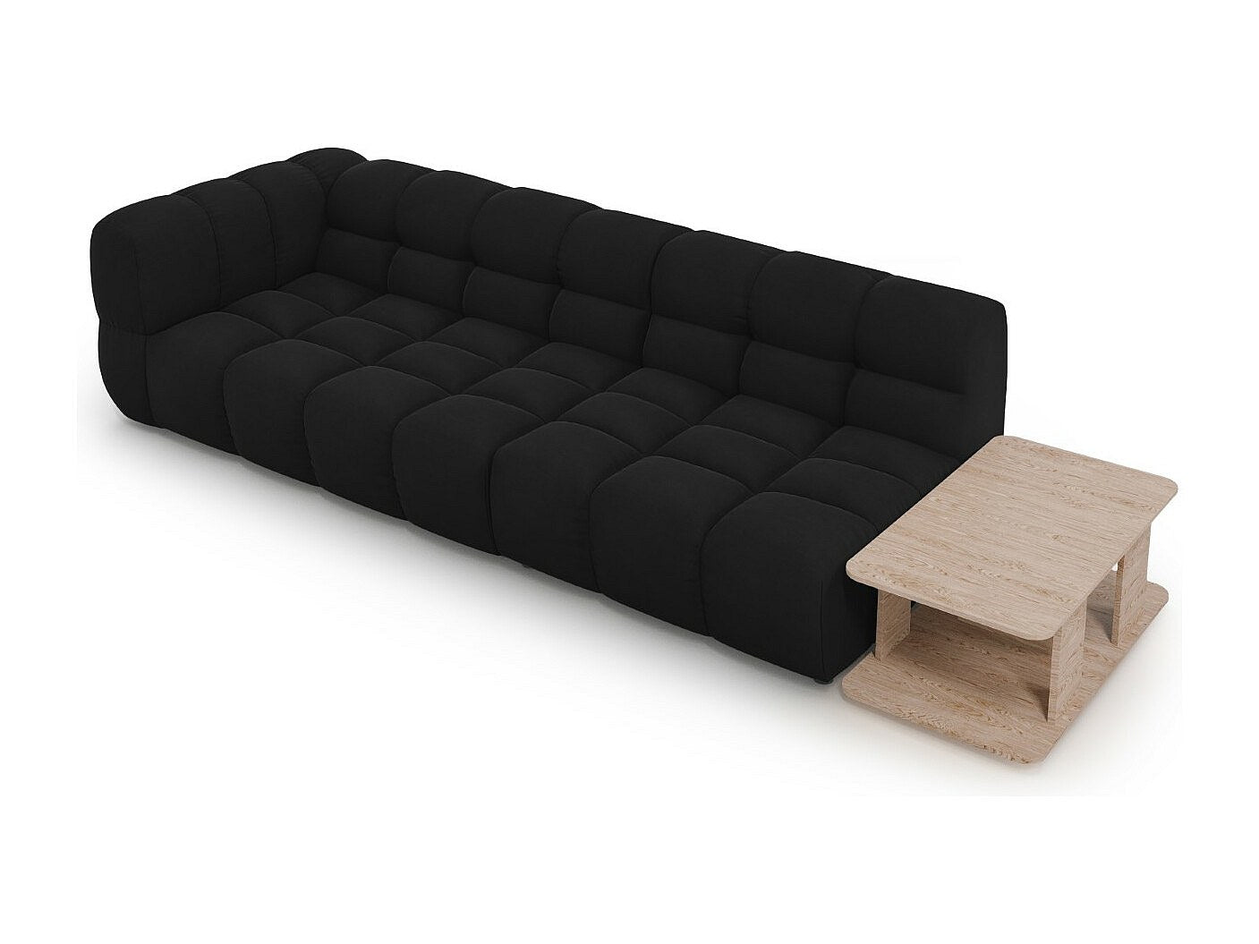 Canapé modulable 4 places noir velours