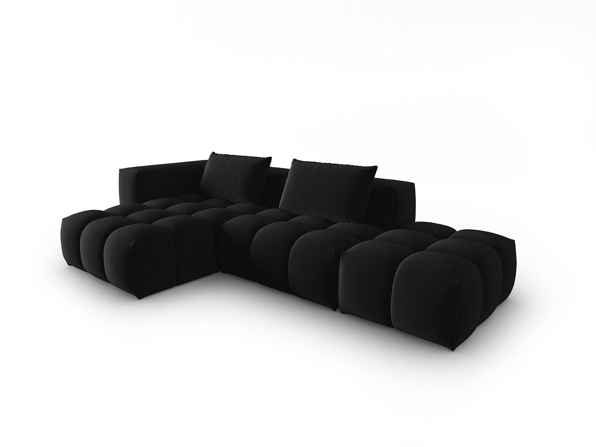 Canapé modulable 4 places noir velours