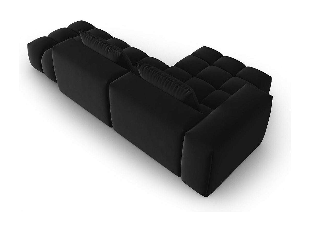 Canapé modulable 4 places noir velours