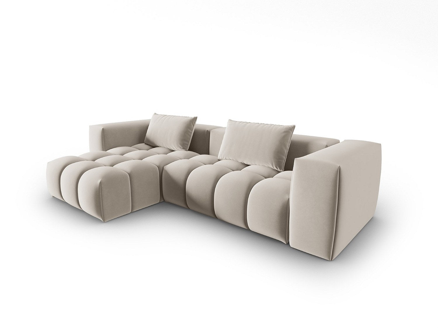 Canapé modulable 3 places blanc velours