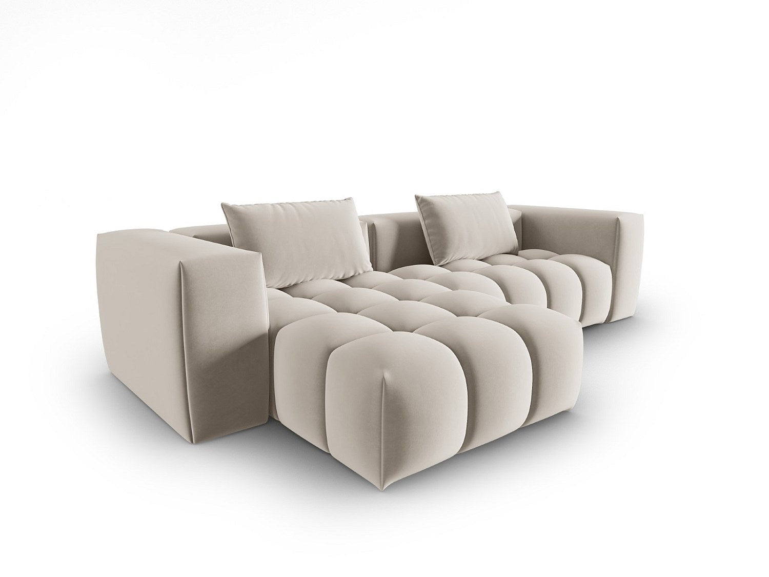 Canapé modulable 3 places blanc velours