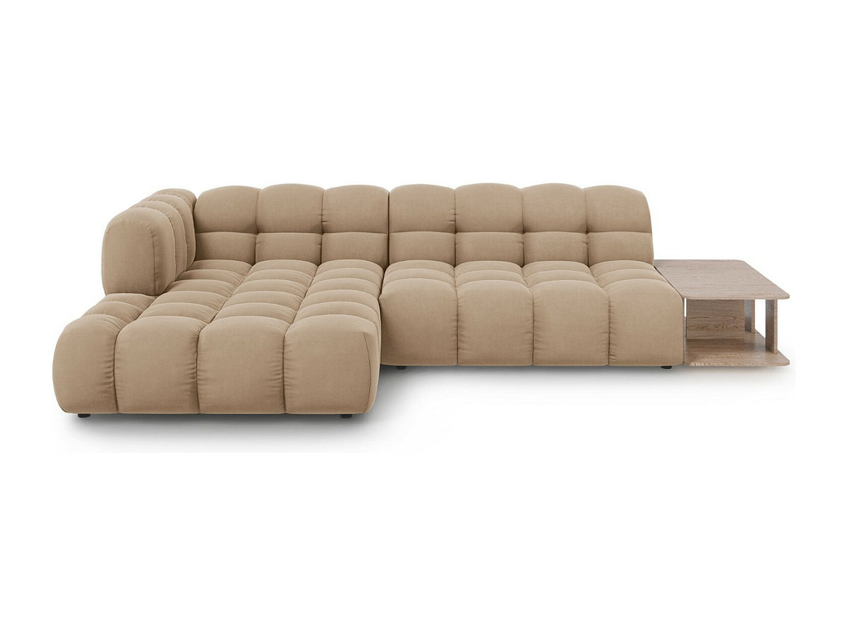 Canapé modulable 4 places marron velours