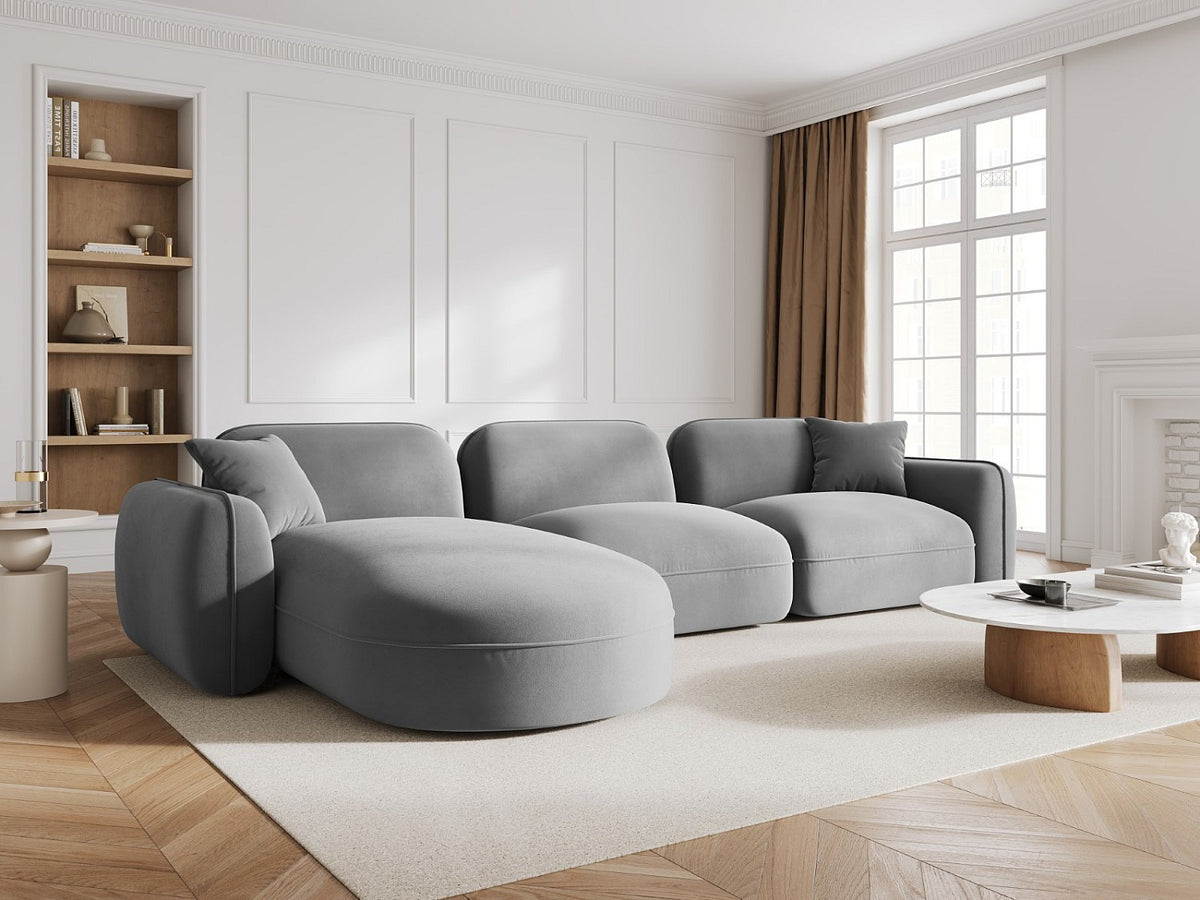 Canapé modulable 4 places gris velours