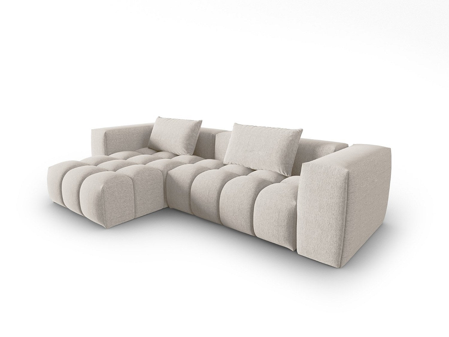 Canapé modulable 3 places beige tissu