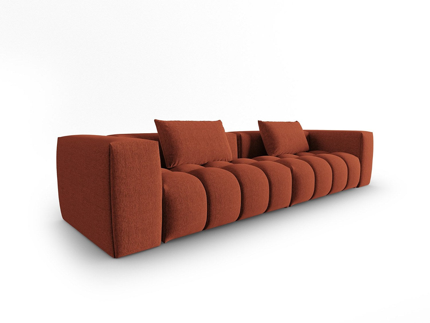 Canapé modulable 5 places orange tissu