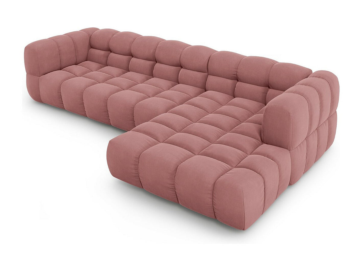 Canapé modulable 4 places rose velours