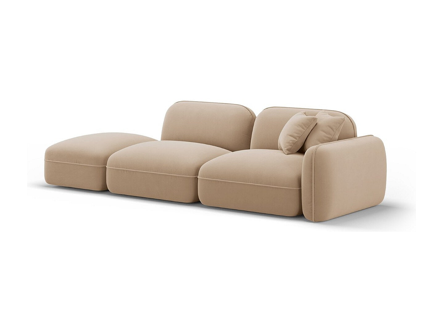 Canapé modulable 3 places marron velours