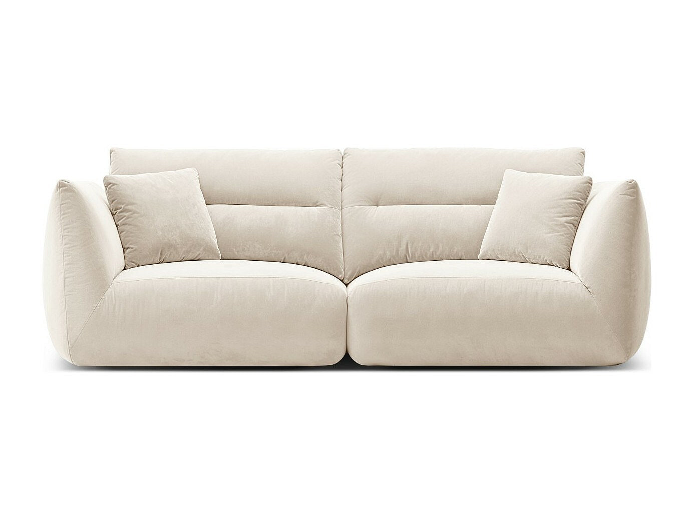 Canapé modulable 3 places beige velours
