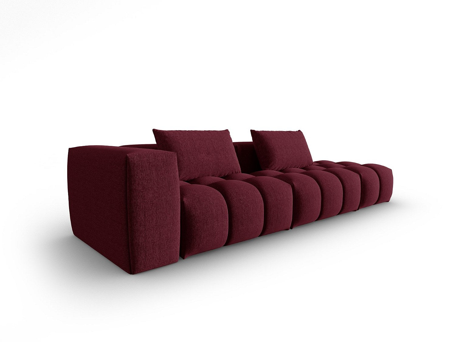 Canapé modulable 3 places rouge tissu