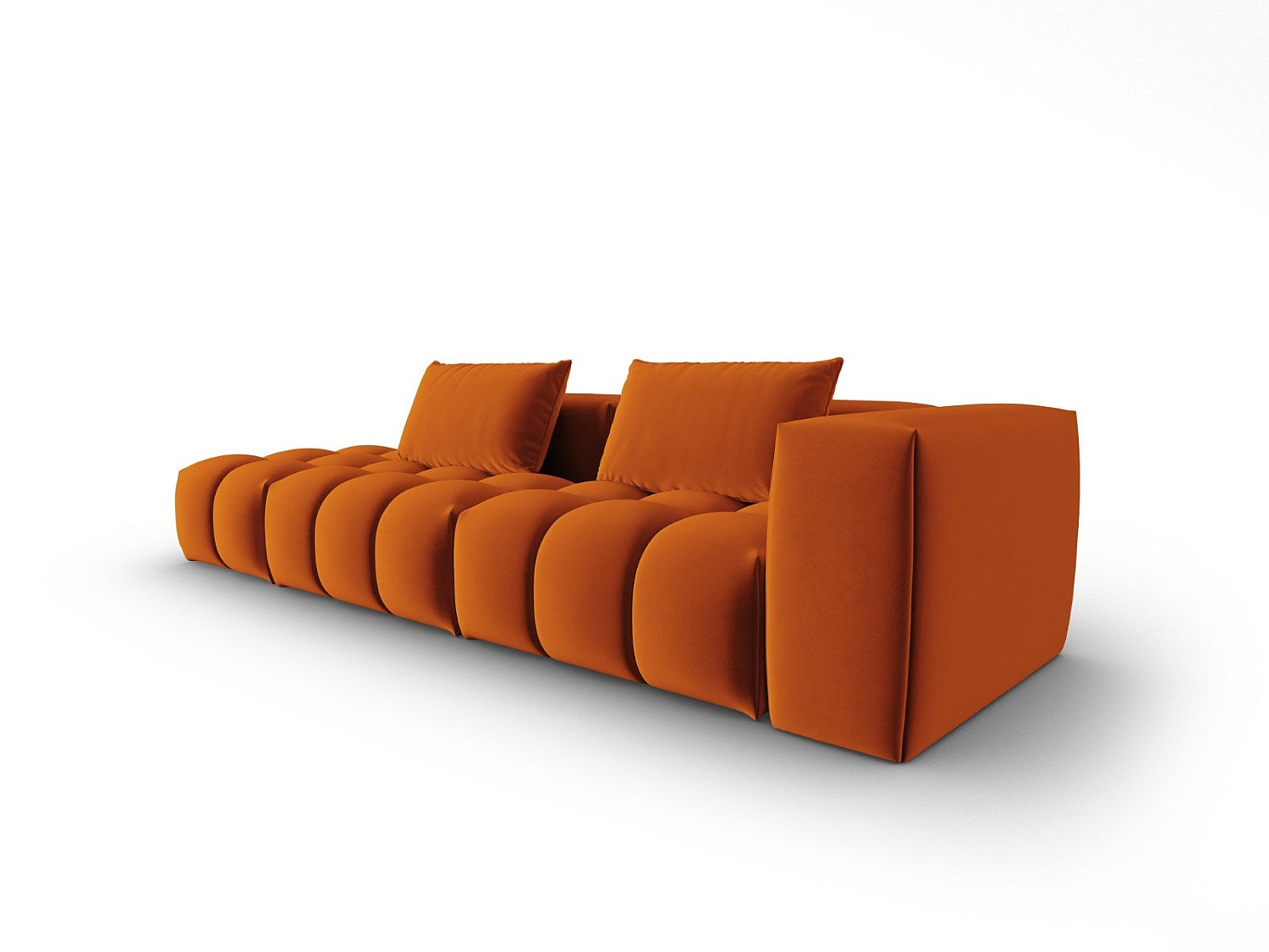 Canapé modulable 3 places orange velours