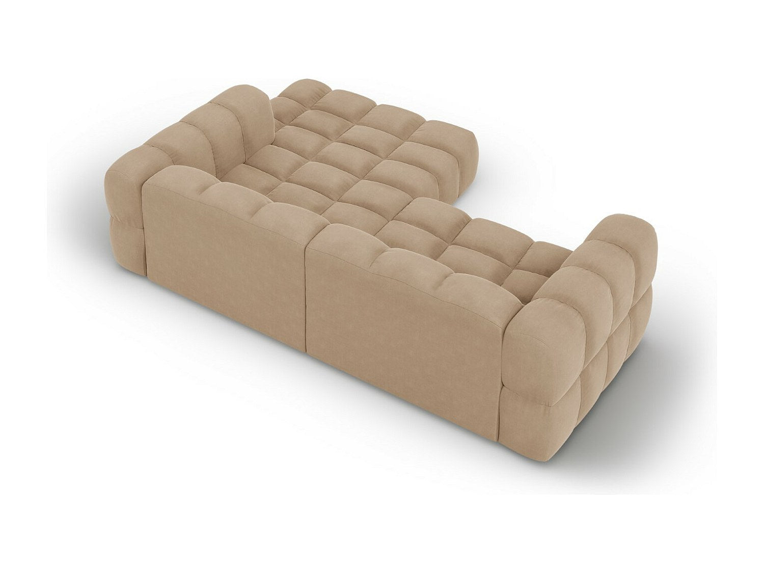 Canapé modulable 3 places marron velours