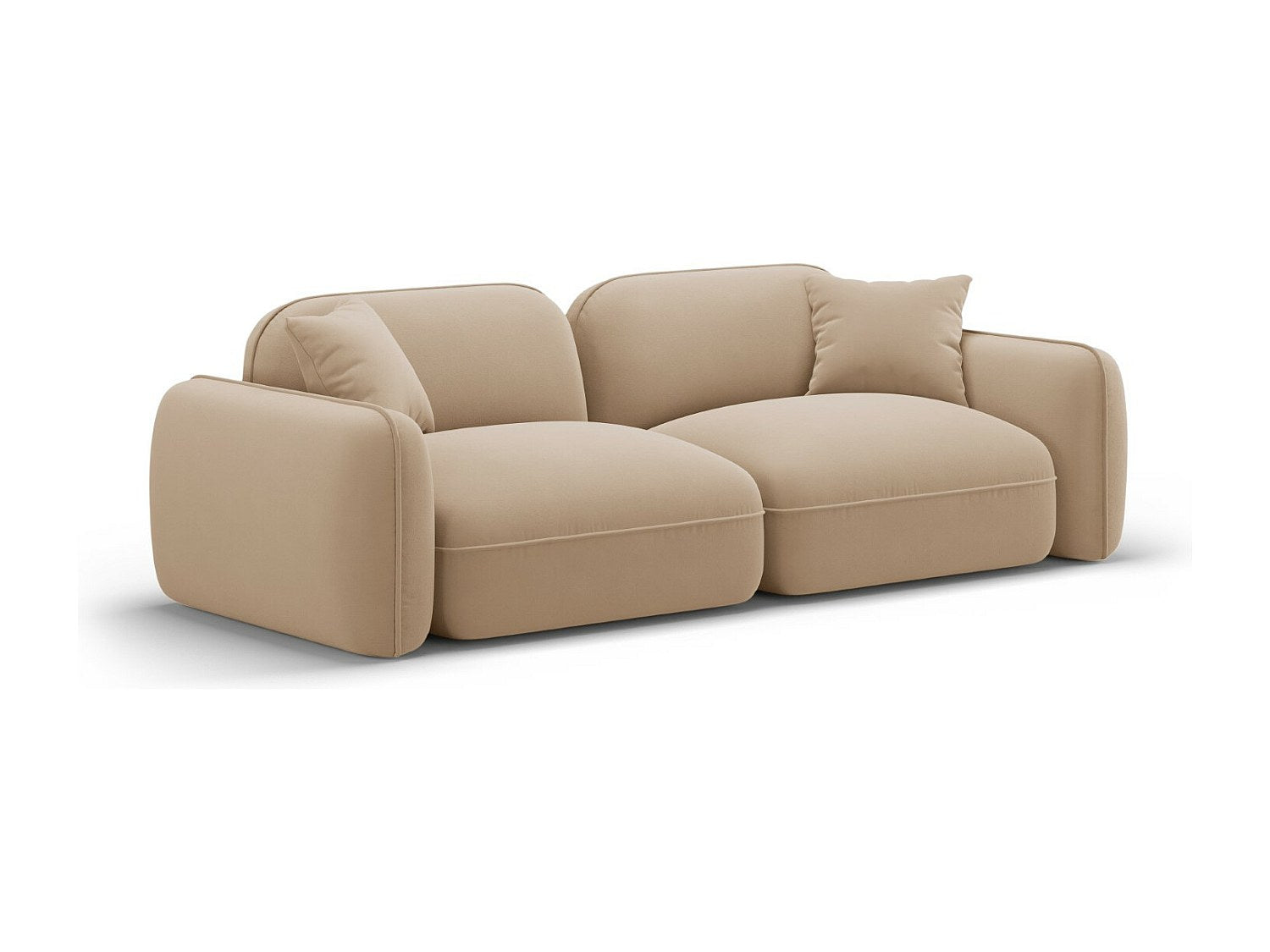 Canapé modulable 3 places marron velours