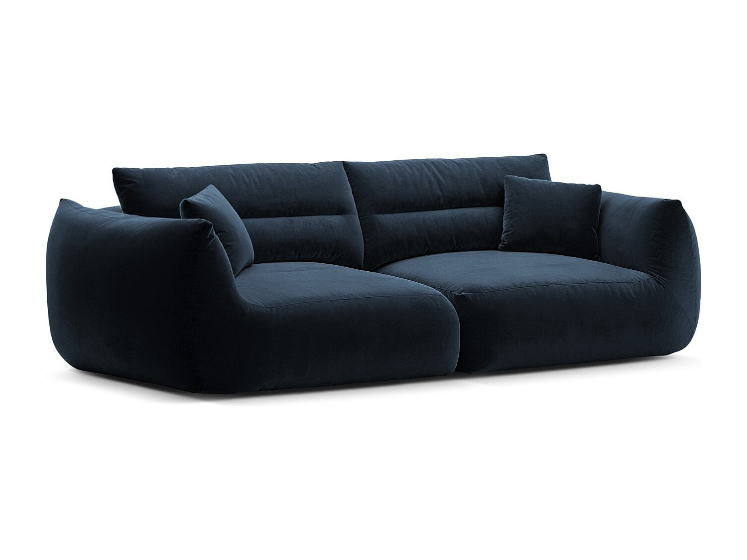 Canapé modulable 4 places bleu velours