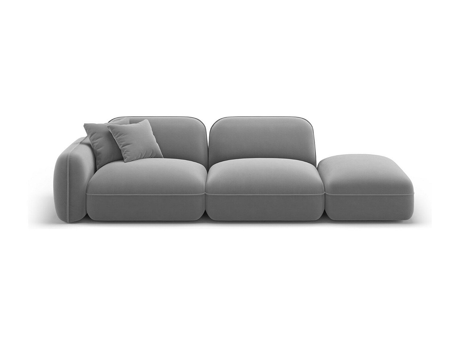 Canapé modulable 3 places gris velours