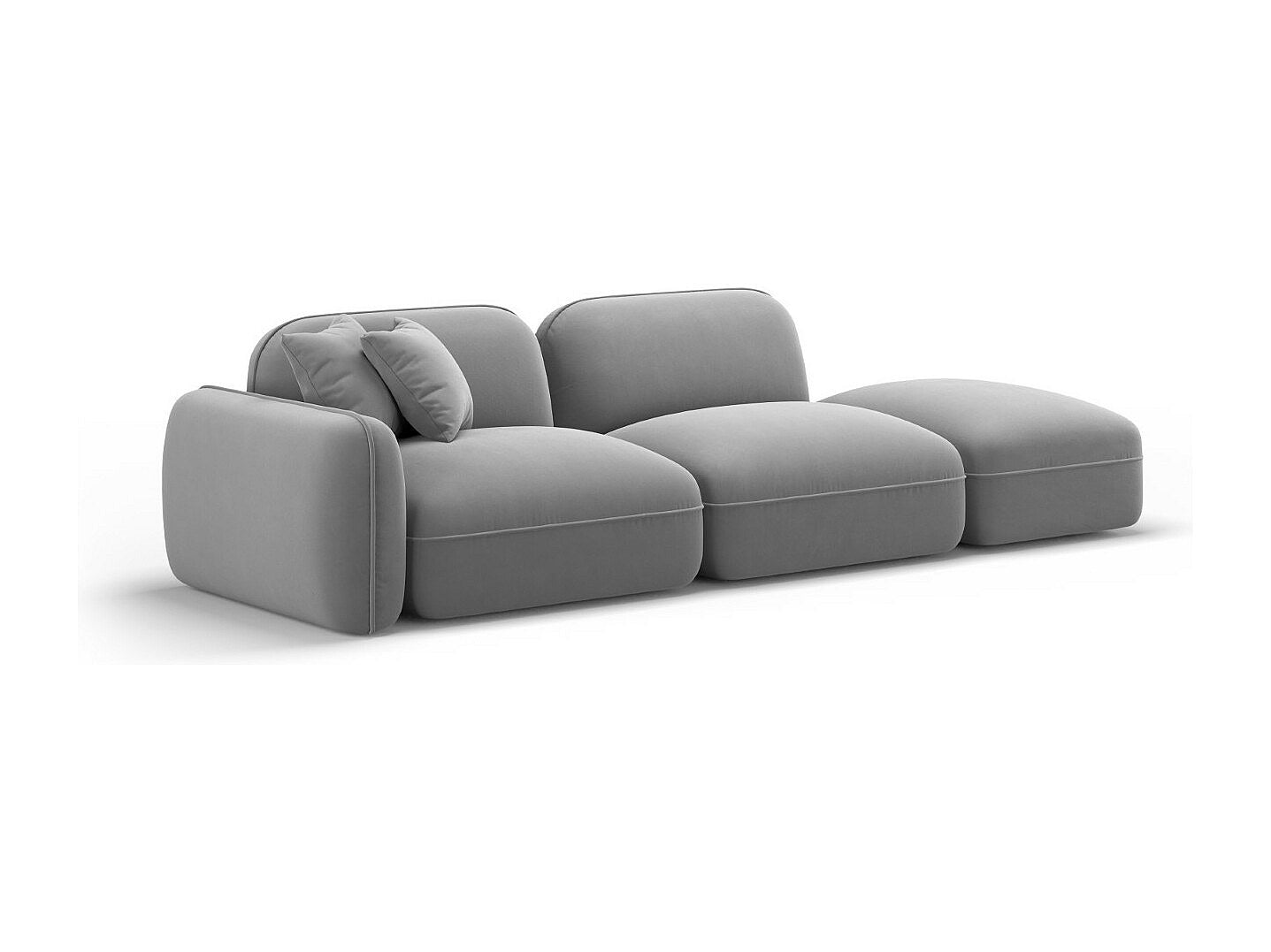 Canapé modulable 3 places gris velours