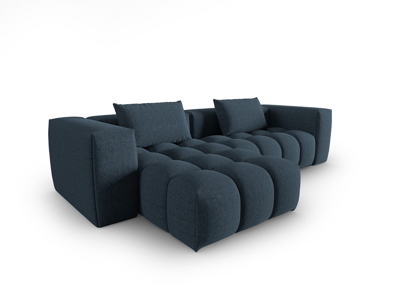 Canapé modulable 3 places bleu tissu