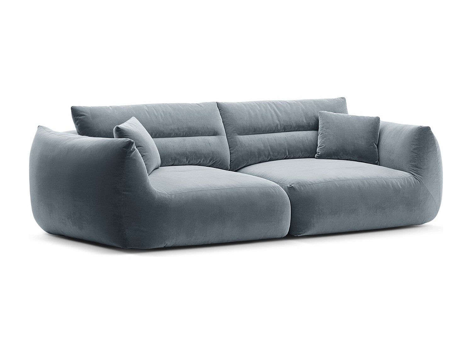 Canapé modulable 4 places bleu velours