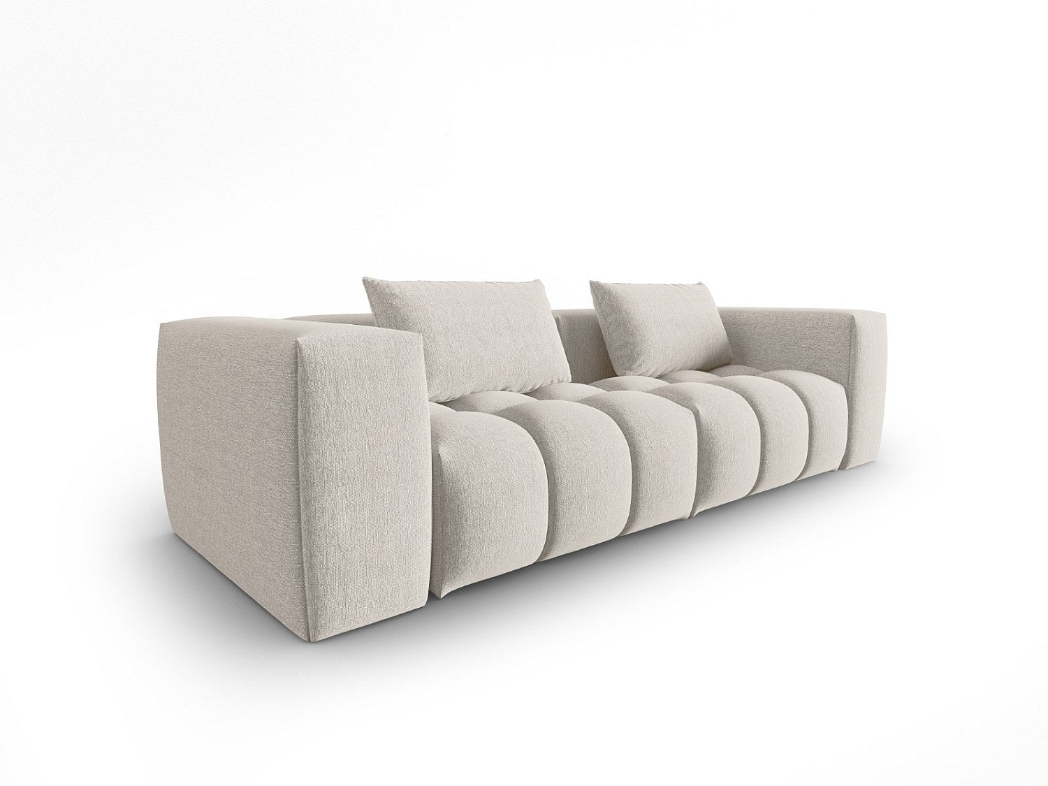 Canapé modulable 3 places beige tissu