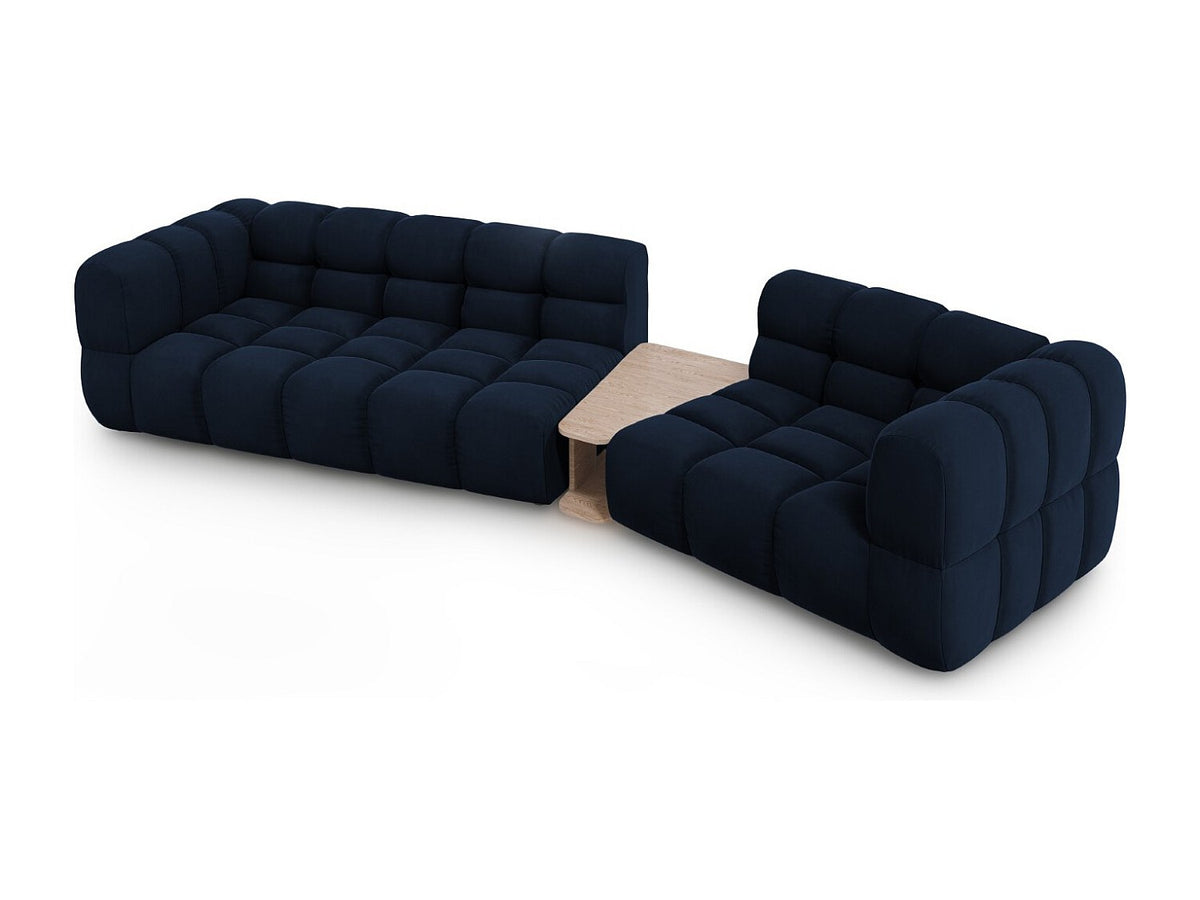Canapé modulable 3 places bleu velours