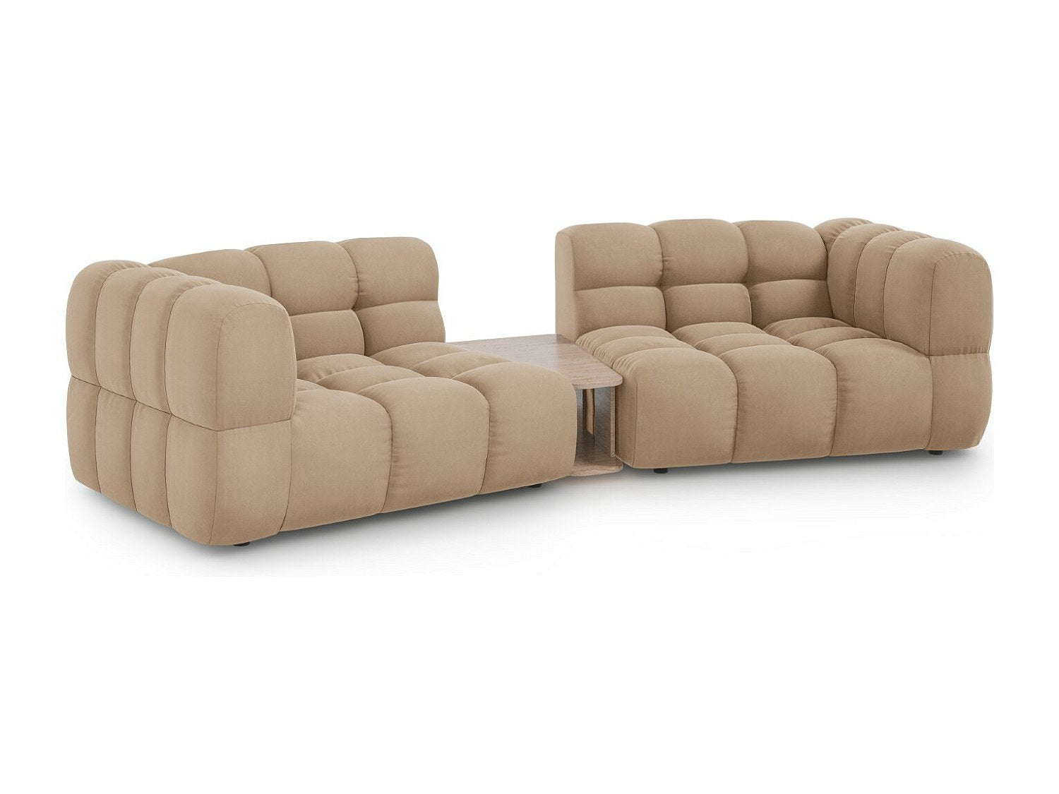 Canapé modulable 2 places marron velours