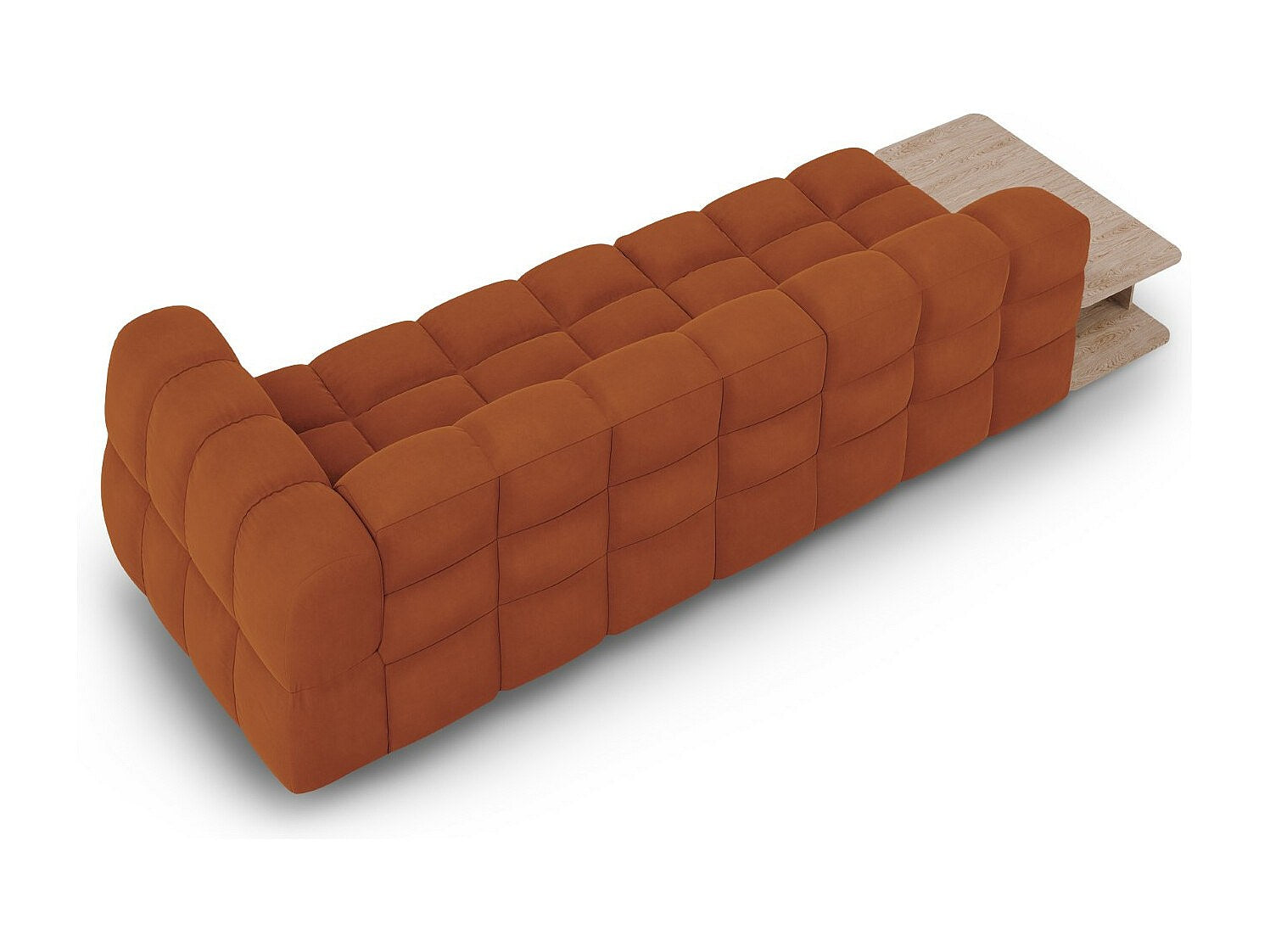 Canapé modulable 4 places orange velours
