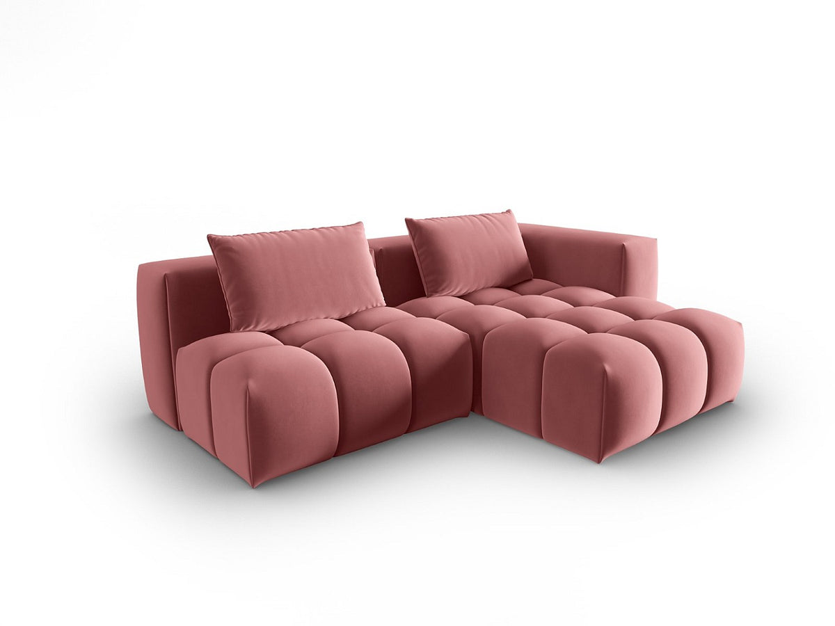 Canapé modulable 3 places rose velours
