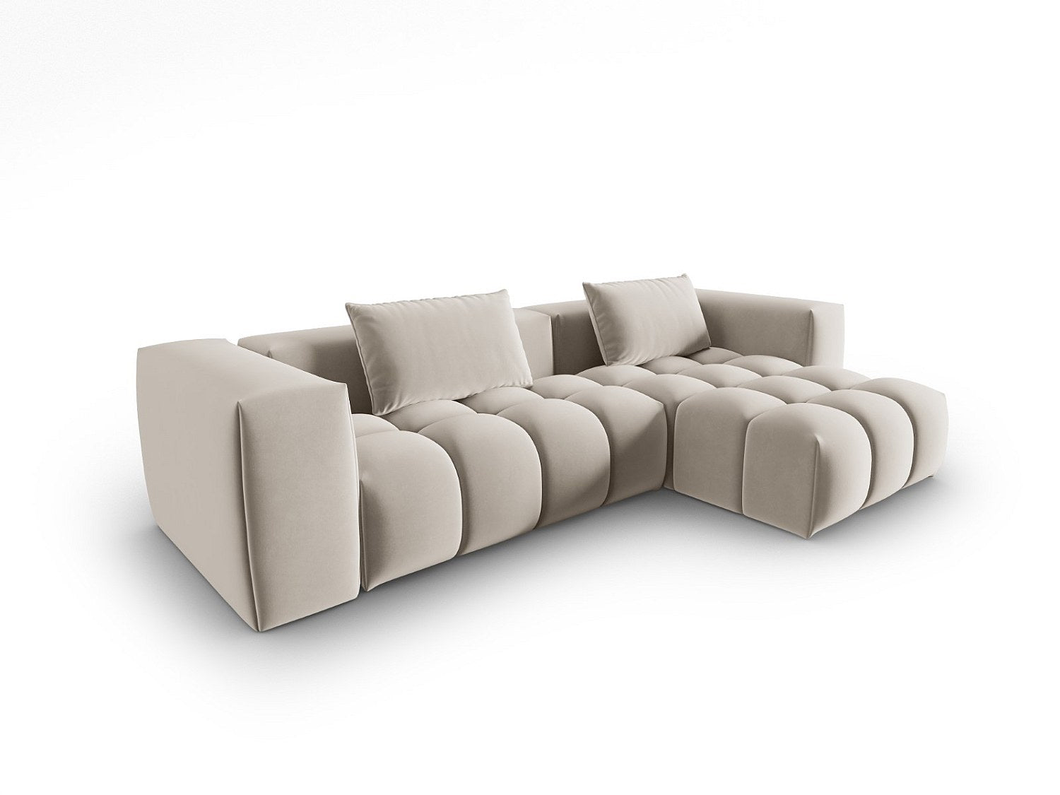 Canapé modulable 3 places blanc velours
