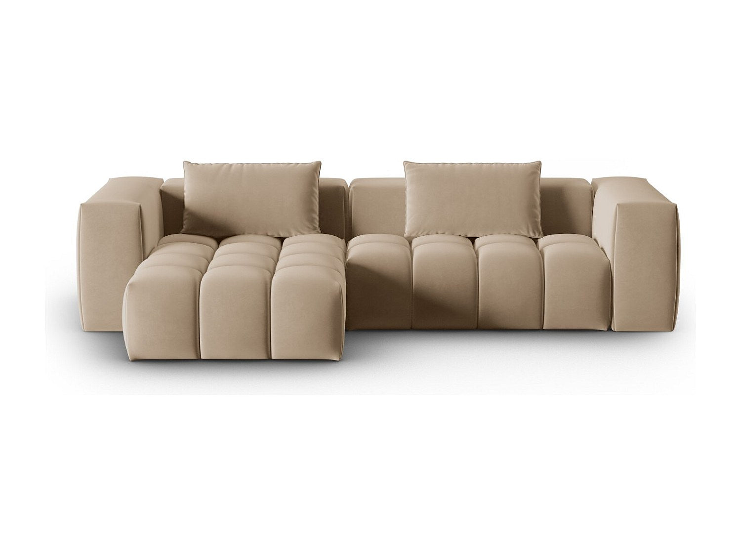 Canapé modulable 3 places marron velours