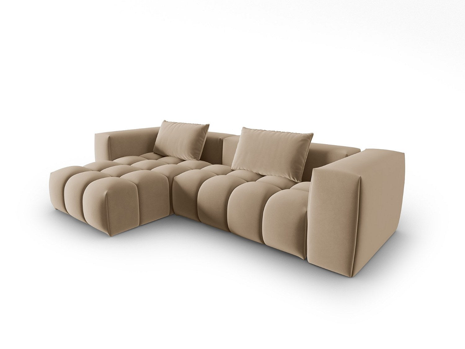 Canapé modulable 3 places marron velours