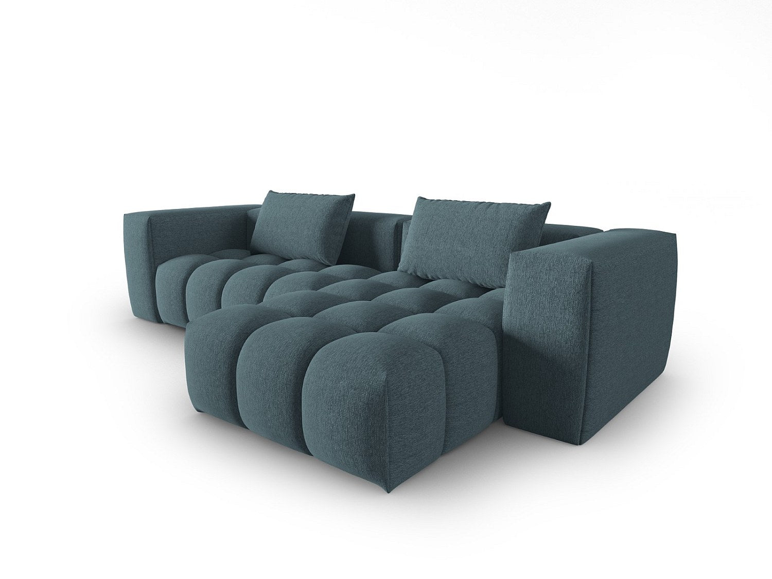 Canapé modulable 3 places bleu tissu