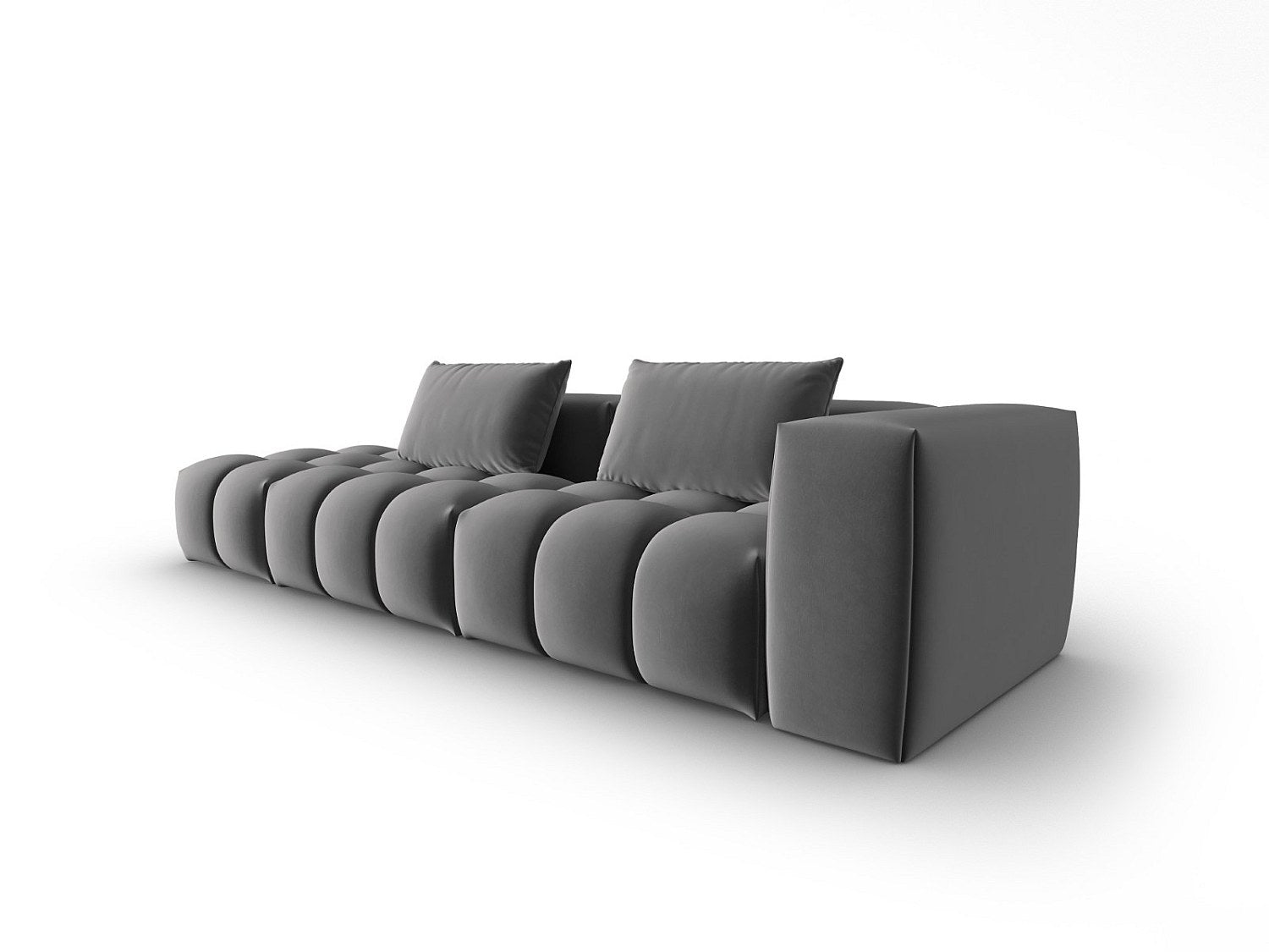 Canapé modulable 3 places gris velours