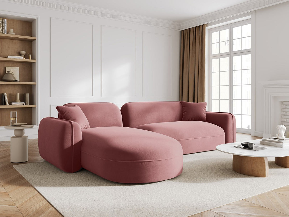 Canapé modulable 4 places rose velours