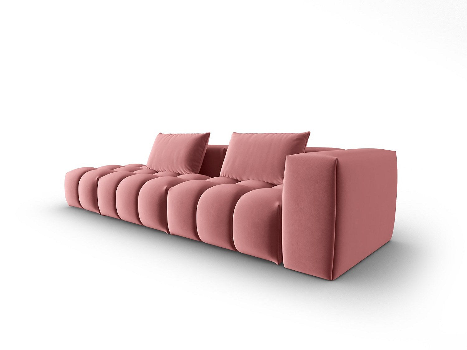 Canapé modulable 3 places rose velours