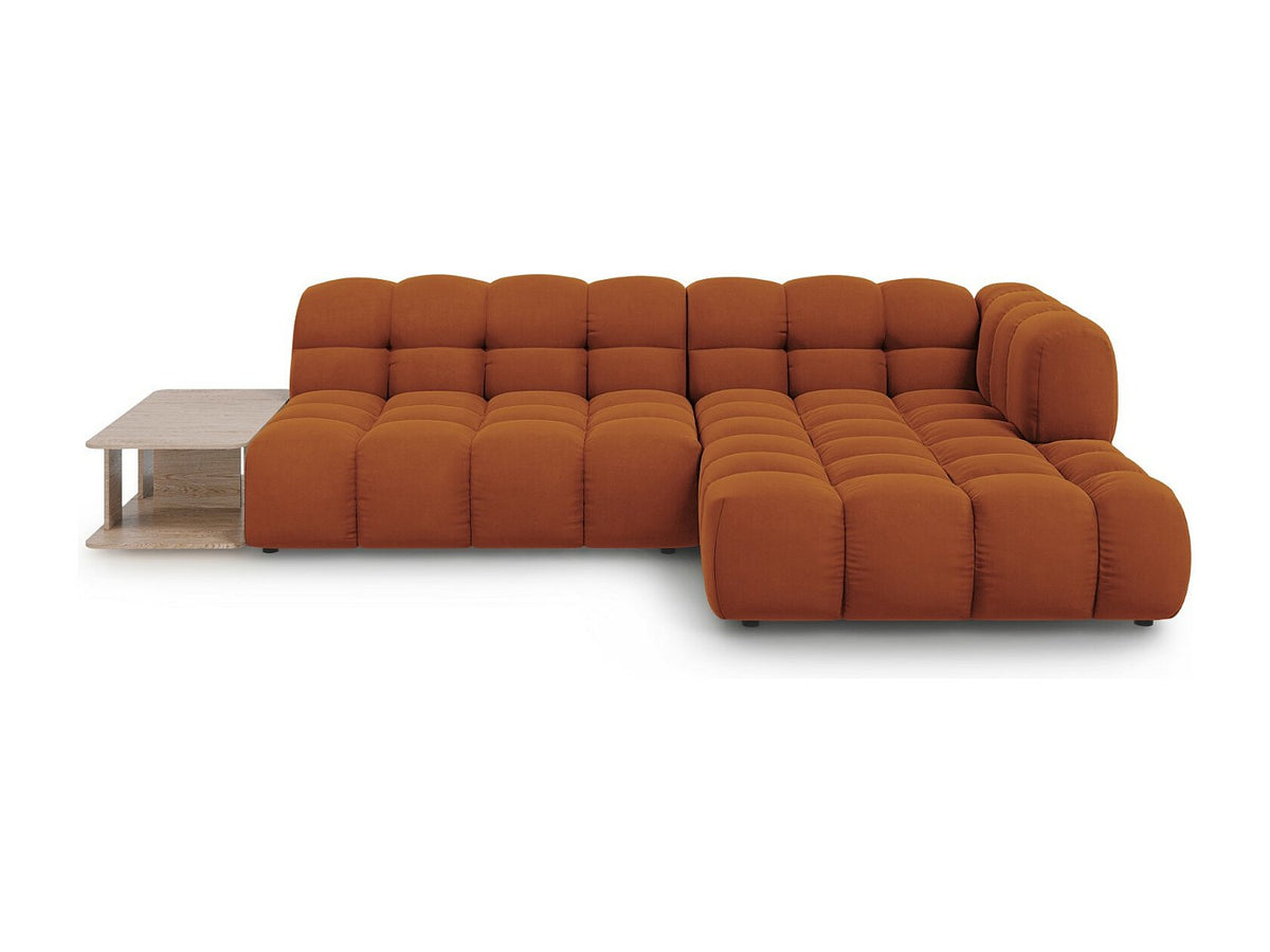 Canapé modulable 4 places orange velours